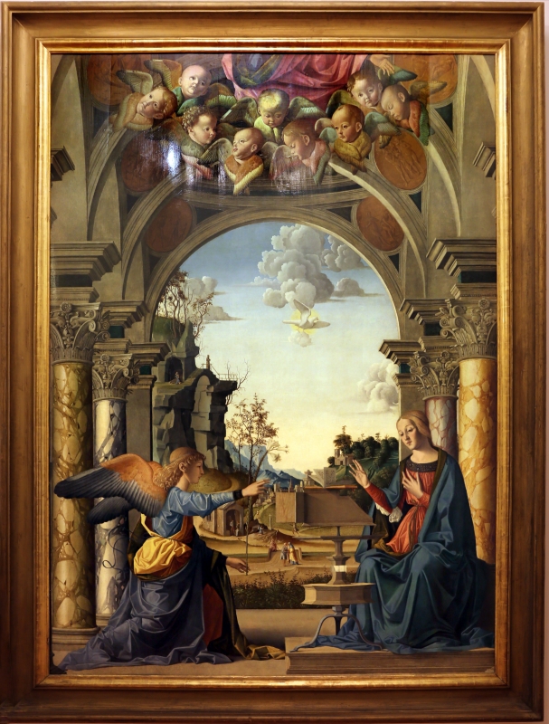 Marco palmezzano, annunciazione, 1495-97 ca., da s.m. del carmine a forlì, 01 - Sailko