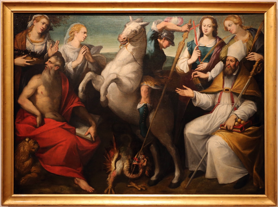 Tiburzio passerotti, san giorgio uccide il drago e altri santi, 1575-1600 ca - Sailko