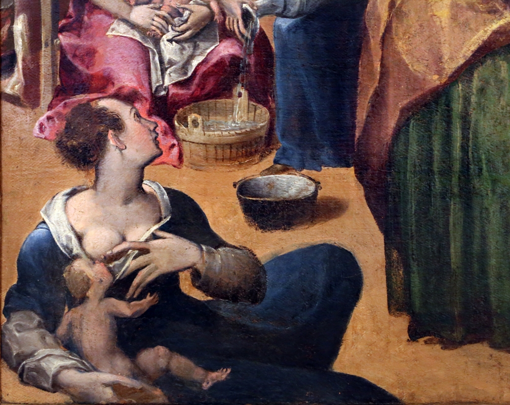 Gian francesco modigliani, natività della vergine, 1590-1600 ca. 02 donna che allatta - Sailko