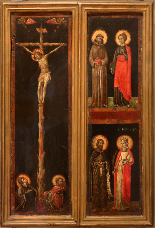 Maestro di forlì, trittico smembrato con assunta, crocifissione e santi, 1280-1310 ca. 01 - Sailko