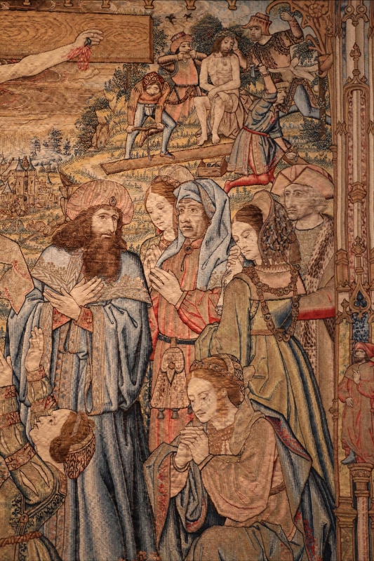 Manifattura fiamminga, arazzo con crocifissone ed episodi della passione, da s, agostino a forlì, 1511-25, 03 - Sailko