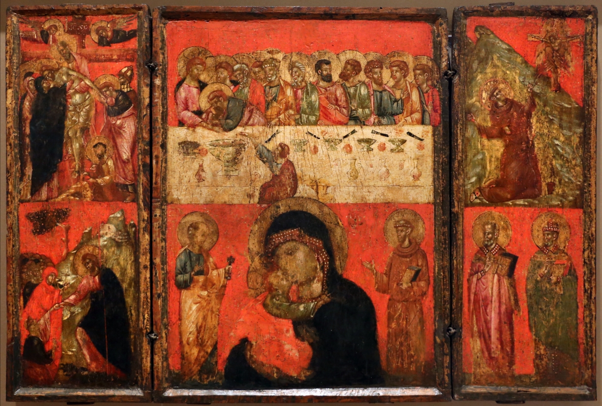 Scuola veneto-romagnola, ultima cena, madonna col bambino, santi e scene sacre, 1320-30 ca - Sailko