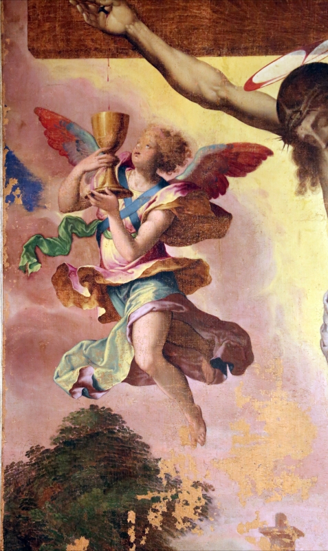 Livio agresti, crocifissione con due angeli, 1550-60 ca., da s. francesco grande a forlì 02 - Sailko