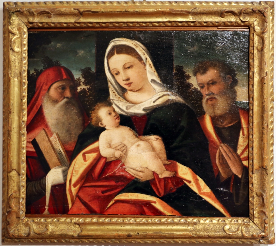 Francesco da santacroce, madonna col bambino tra i ss. simone e giuseppe, 1500-50 ca. 02 - Sailko