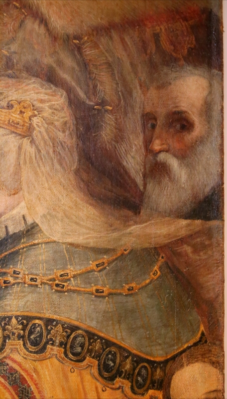 Pier paolo menzocchi, madonna del rosario, 1585 ca., da s. giacomo in s. domenico a forlì 07 possibile autoritratto - Sailko