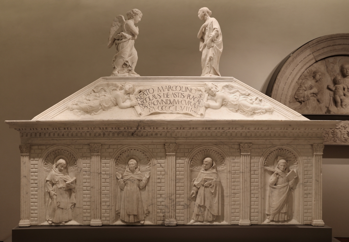Antonio rossellino, sarcofago del beato marcolino amanni, 1458, da s. giacomo in s. domenico a forlì, 02 - Sailko