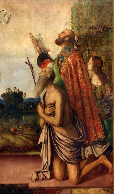 Francesco zaganelli da cotignola, concezione della vergine, 1513, da s. biagio in s. girolamo a forlì, 06 santi tra cui girolamo - Sailko