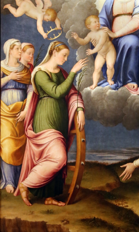 Luca longhi, madonna col bambino con s. caterina, s. orsola e le vergini, 1555, 02 - Sailko
