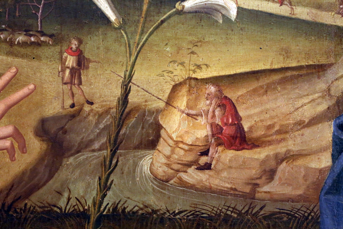 Marco palmezzano, annunciazione, da s.m. dei servi a forlì, 1511-12, 05 pescatore e fanciullo - Sailko