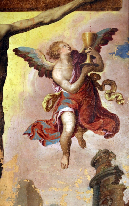 Livio agresti, crocifissione con due angeli, 1550-60 ca., da s. francesco grande a forlì 04 - Sailko