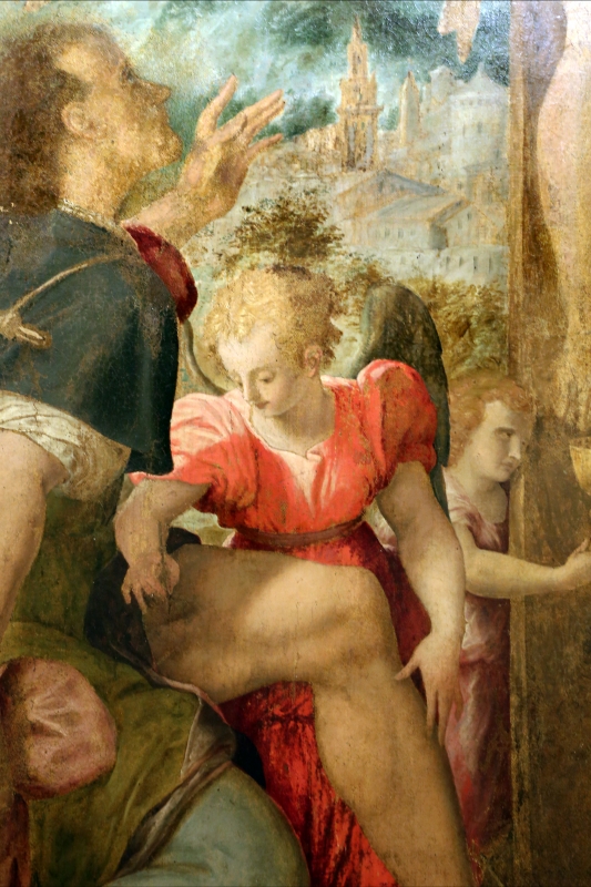 Pier paolo menzocchi, crocifissione coi ss. rocco, bernardino e angli, 1570 ca., dal duomo di forlì, 04 angeli - Sailko