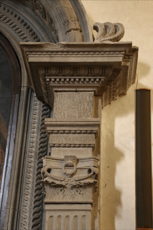Pianetto (galeata), santa maria dei miracoli, interno, iscrizione presso altare della visitazione 2 - Sailko