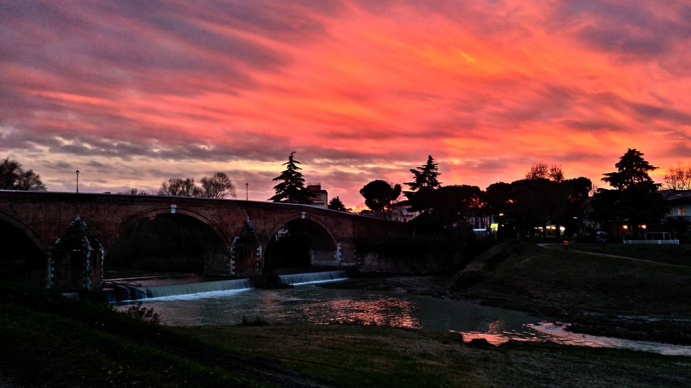 Cesena Ponte Vecchio al tramonto - Otelmar