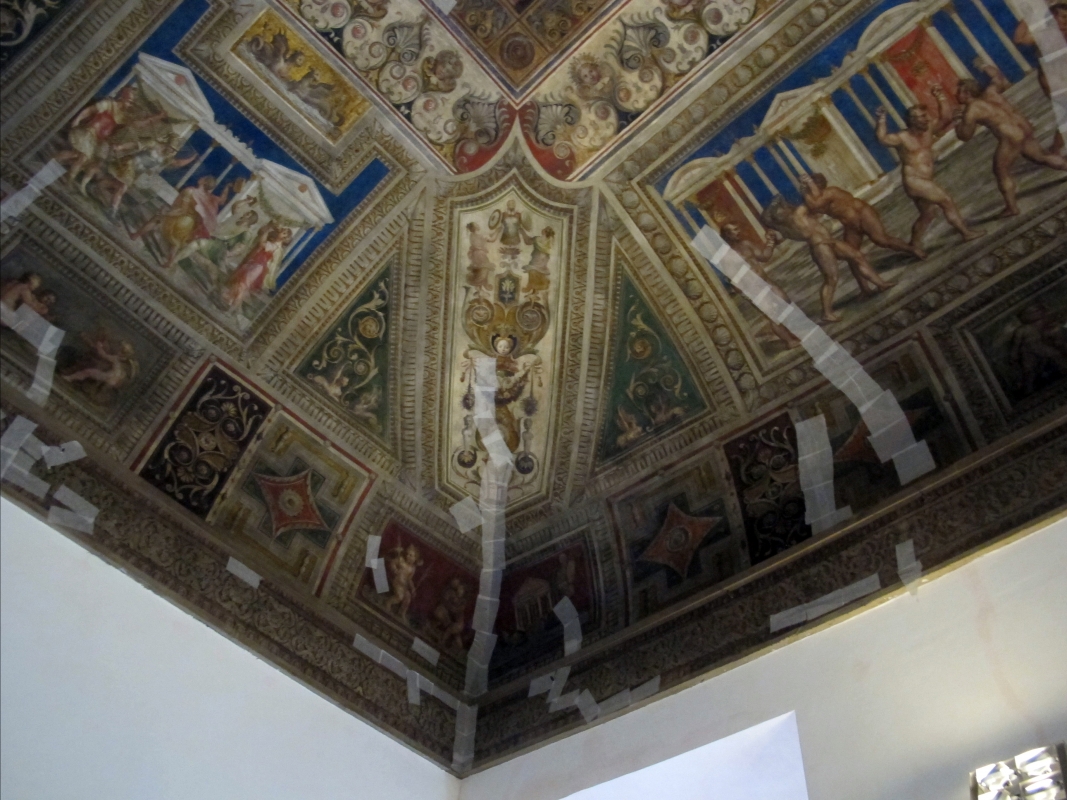Castello estense di ferrara, int., saletta dei giochi, affreschi di bastianino e ludovico settevecchi (post 1570) 07 - Sailko