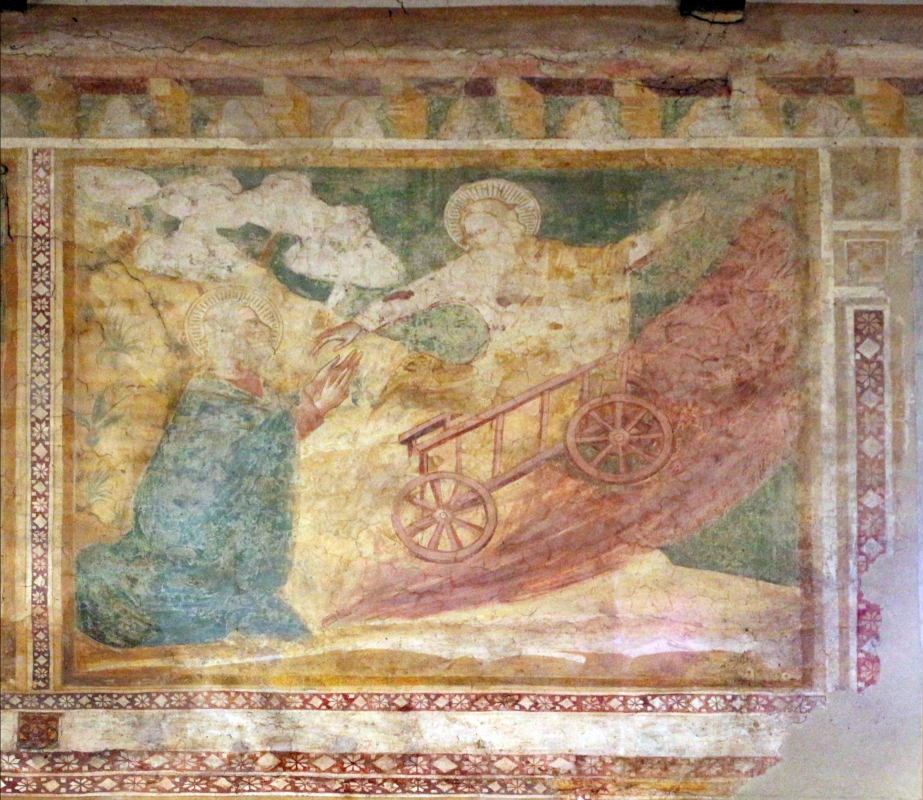 Scuola bolognese, ciclo dell'abbazia di pomposa, 1350 ca., vecchio testamento, 11 elia sul carro di fuoco - Sailko