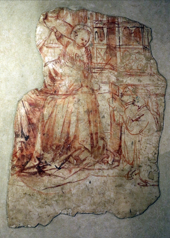 Scuola veronese, madonna col bambino, dal palazzo della ragione di pomposa, 1390 ca., sinopia - Sailko