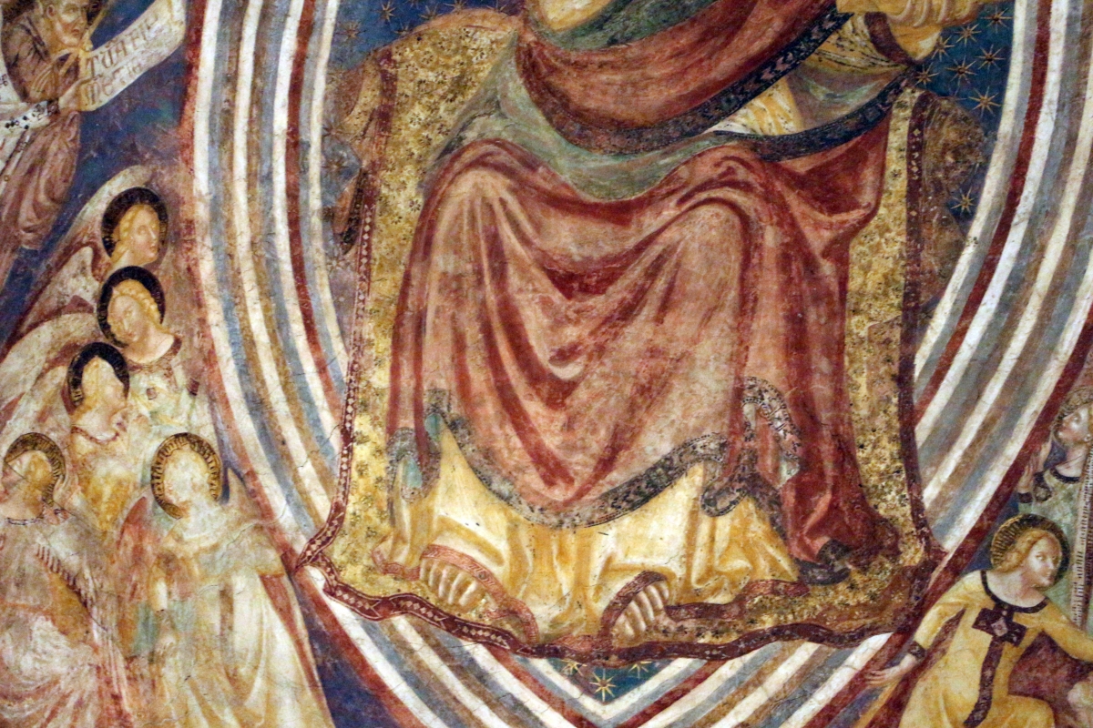 Vitale da bologna e aiuti, cristo in maestà, angeli, santi e storie di s. eustachio, 1351, 08 - Sailko