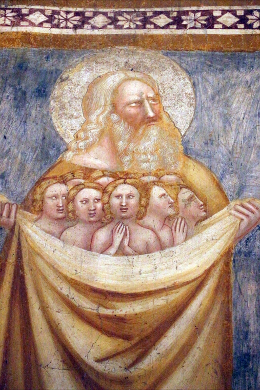 Scuola bolognese, ciclo dell'abbazia di pomposa, 1350 ca., giudizio universale, patriarchi in paradiso 02 - Sailko