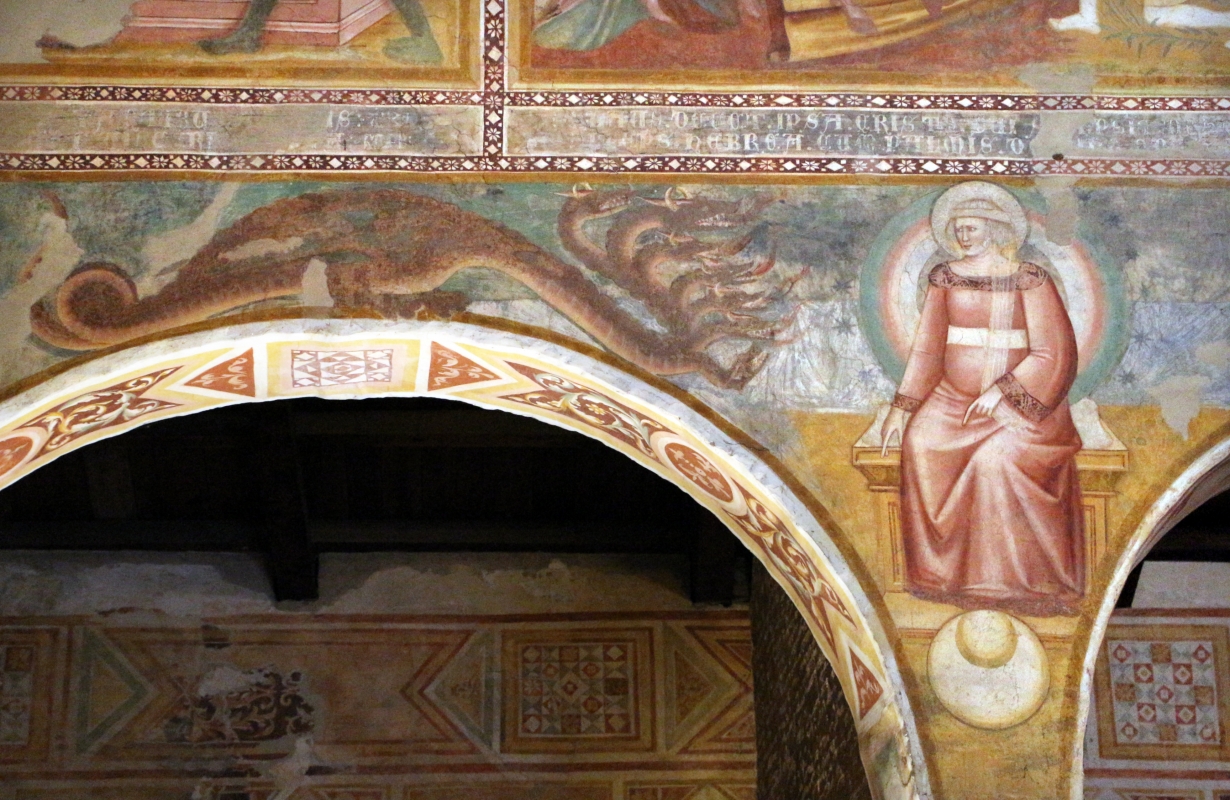 Scuola bolognese, ciclo dell'abbazia di pomposa, 1350 ca., apocalisse, 09 drago 1 - Sailko