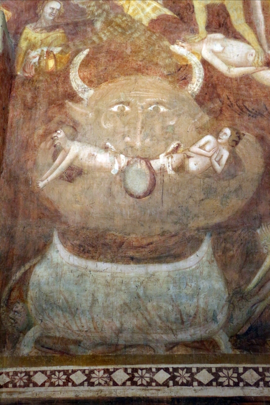 Scuola bolognese, ciclo dell'abbazia di pomposa, 1350 ca., giudizio universale, inferno 03 diavolo - Sailko