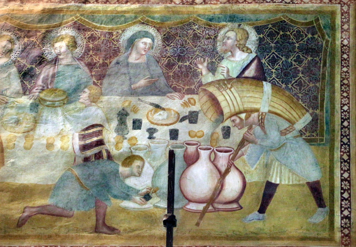 Scuola bolognese, ciclo dell'abbazia di pomposa, 1350 ca., nuovo testamento, 07 nozze di cana 2 - Sailko