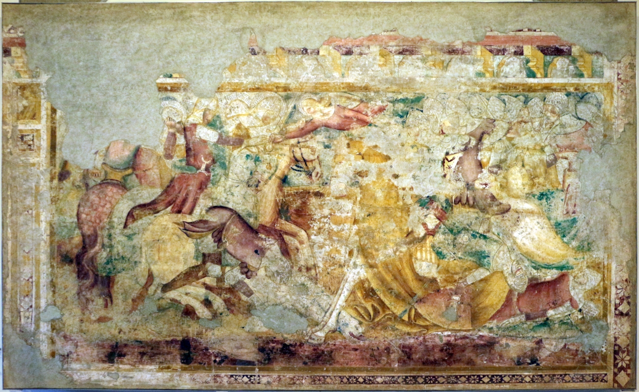 Andrea de' bartoli (attr.), battaglia di bet-zacaria tra giuda maccabeo e antico V eupatore, 1350-1400 ca. 01 - Sailko