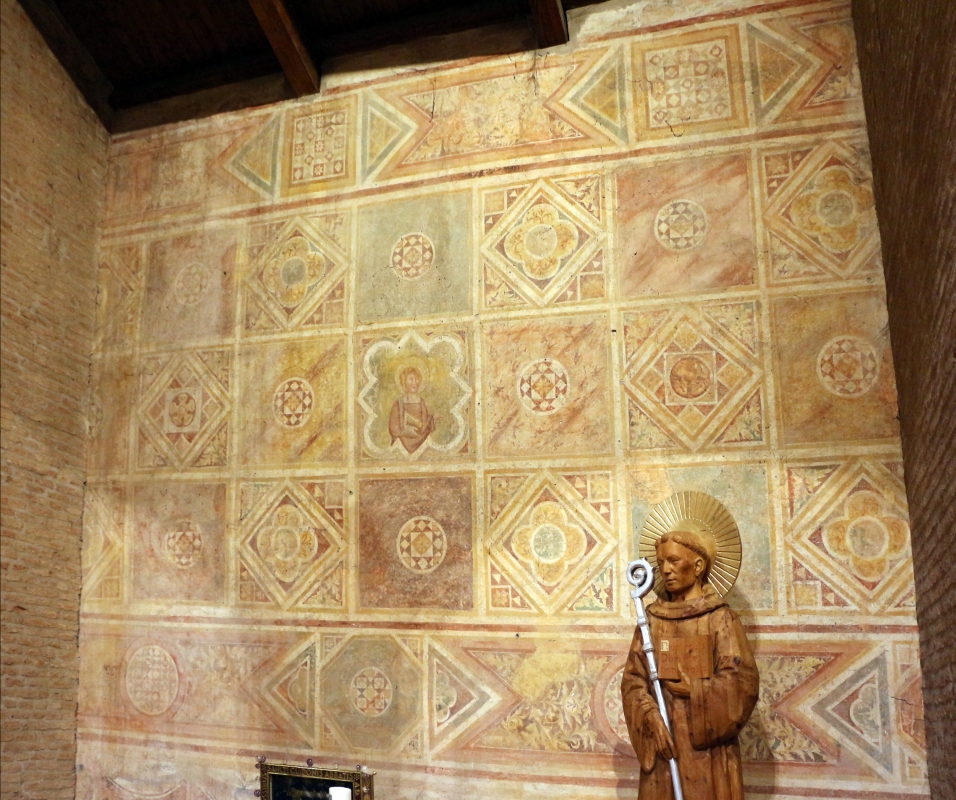 Scuola riminese, affreschi geometrici con bustini di santi, 1350-1400 ca. , 05 - Sailko