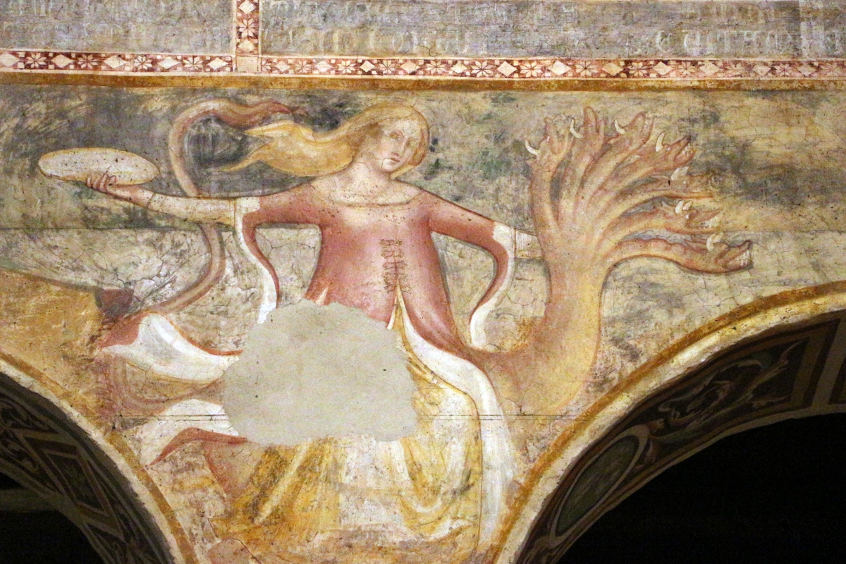 Scuola bolognese, ciclo dell'abbazia di pomposa, 1350 ca., apocalisse, 16 bebilonia grande meretrice 3 - Sailko