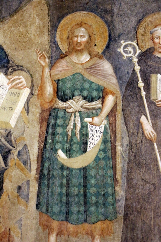 Pomposa, abbazia, refettorio, affreschi giotteschi riminesi del 1316-20, deesis 04 battista - Sailko