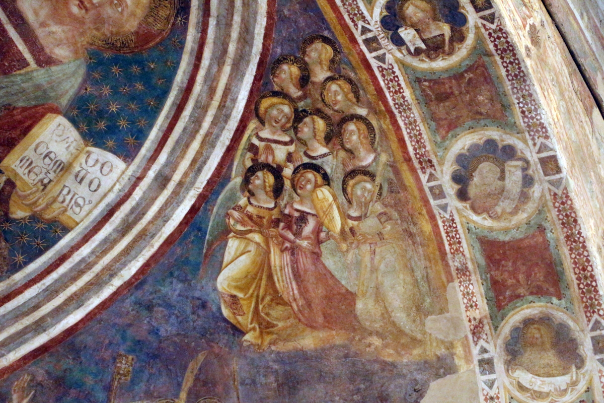 Vitale da bologna e aiuti, cristo in maestà, angeli, santi e storie di s. eustachio, 1351, 09 - Sailko