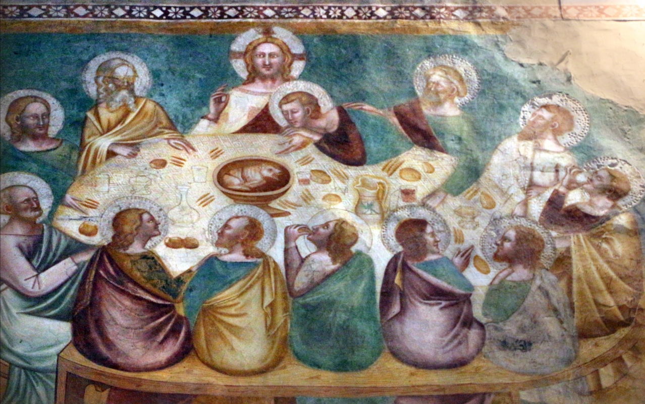 Scuola bolognese, ciclo dell'abbazia di pomposa, 1350 ca., nuovo testamento, 12 ultima cena 3 - Sailko