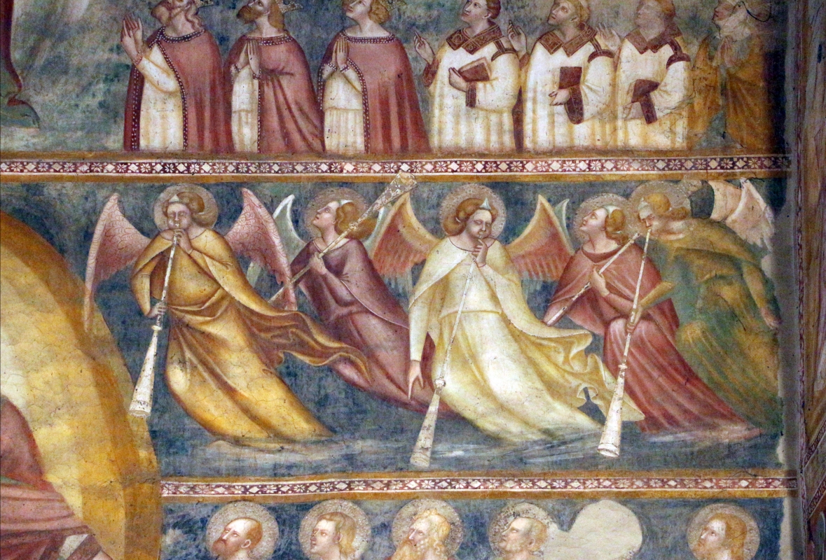 Scuola bolognese, ciclo dell'abbazia di pomposa, 1350 ca., giudizio universale, angeli dell'apocalisse - Sailko