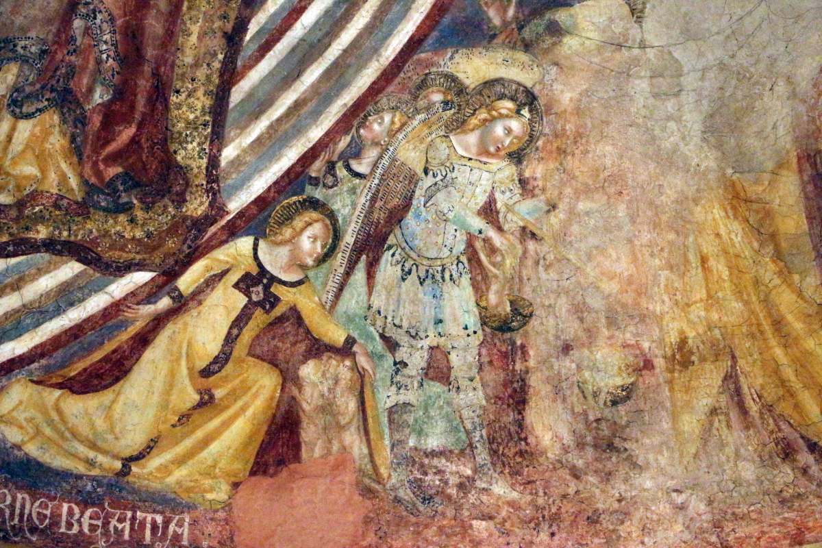 Vitale da bologna e aiuti, cristo in maestà, angeli, santi e storie di s. eustachio, 1351, 11 - Sailko