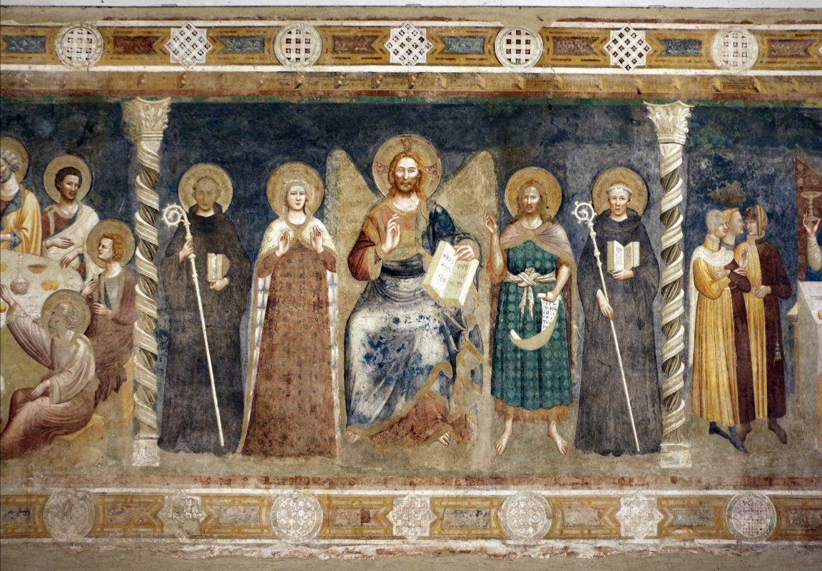 Pomposa, abbazia, refettorio, affreschi giotteschi riminesi del 1316-20, deesis 01 - Sailko