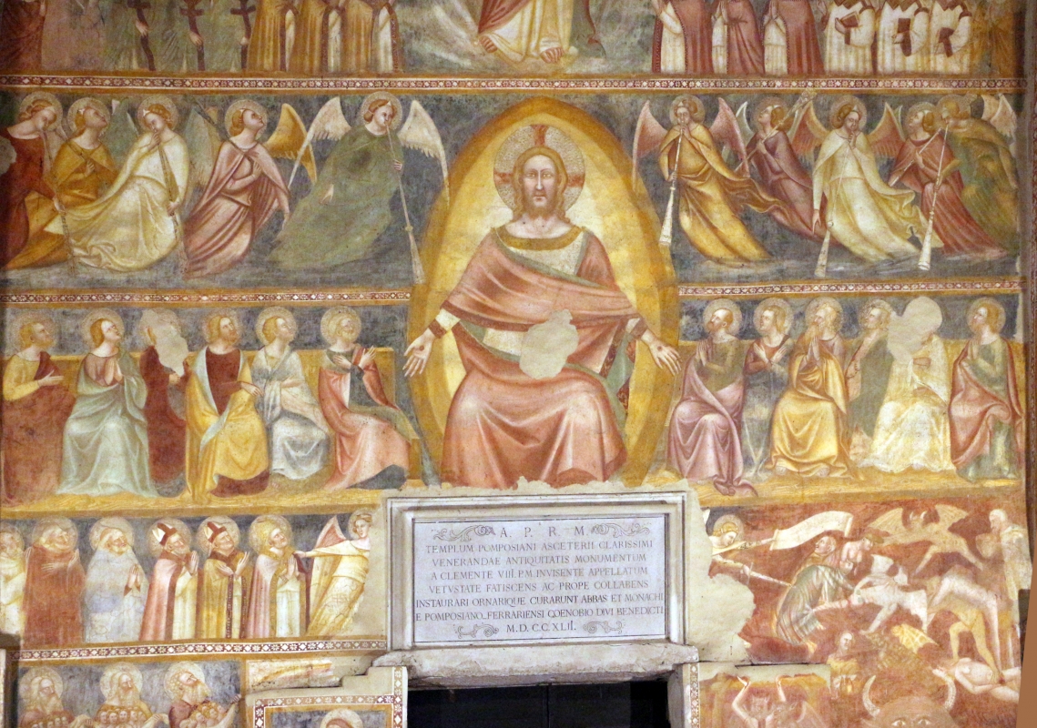 Scuola bolognese, ciclo dell'abbazia di pomposa, 1350 ca., giudizio universale, cristo giudice 01 - Sailko