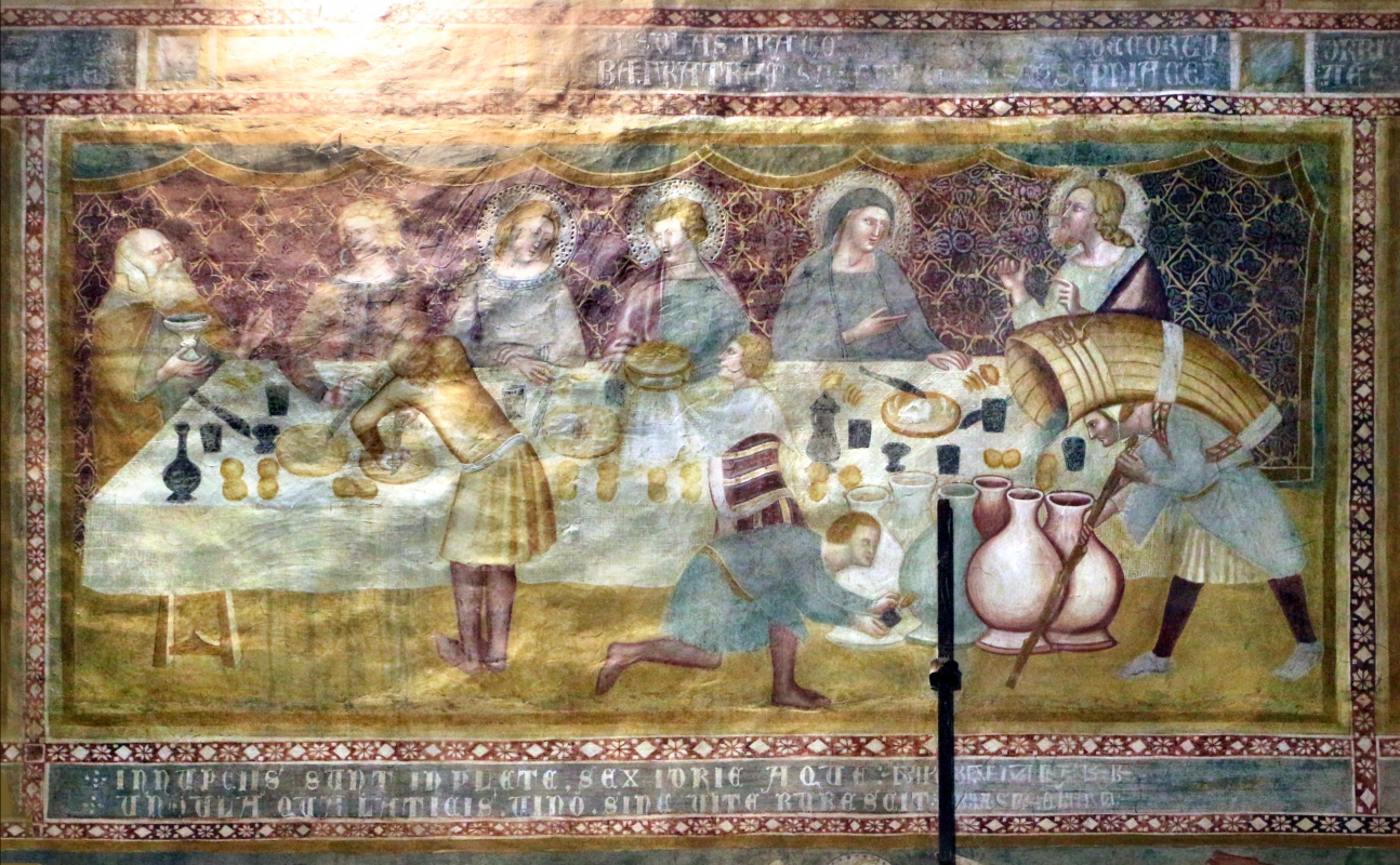 Scuola bolognese, ciclo dell'abbazia di pomposa, 1350 ca., nuovo testamento, 07 nozze di cana 1 - Sailko