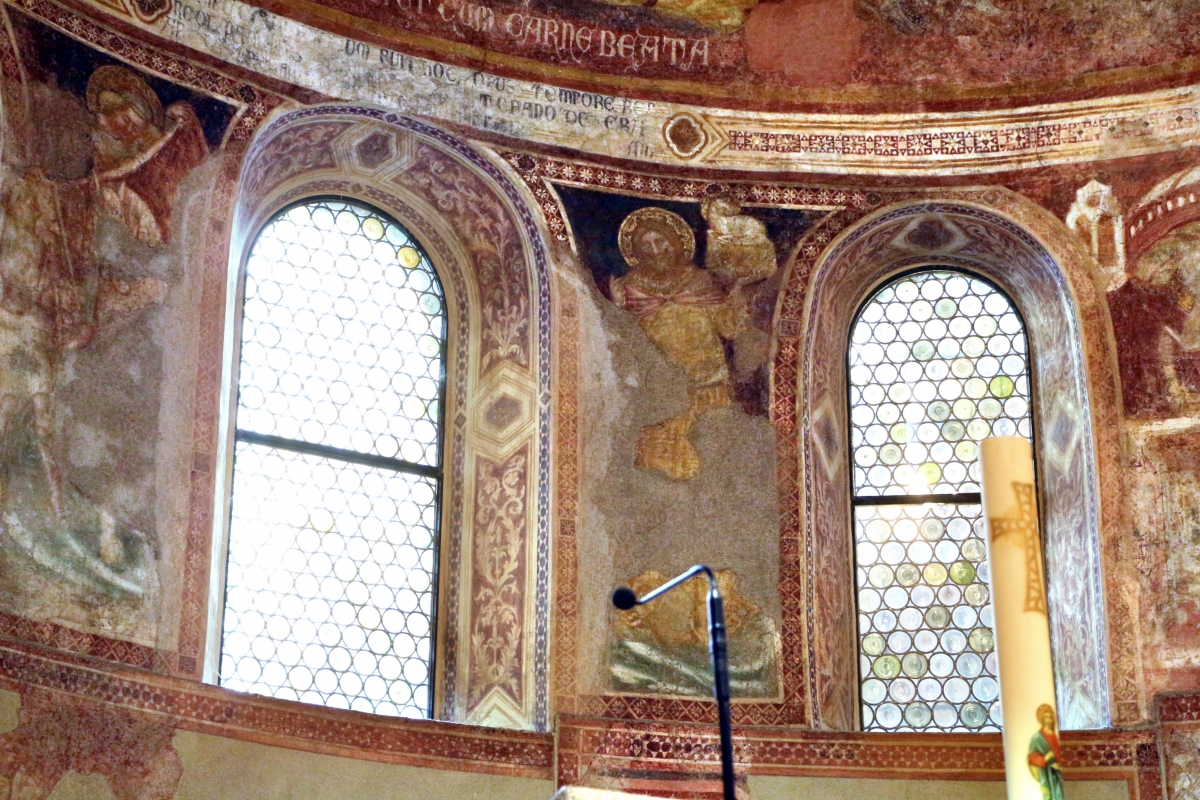 Vitale da bologna e aiuti, cristo in maestà, angeli, santi e storie di s. eustachio, 1351, 16 - Sailko