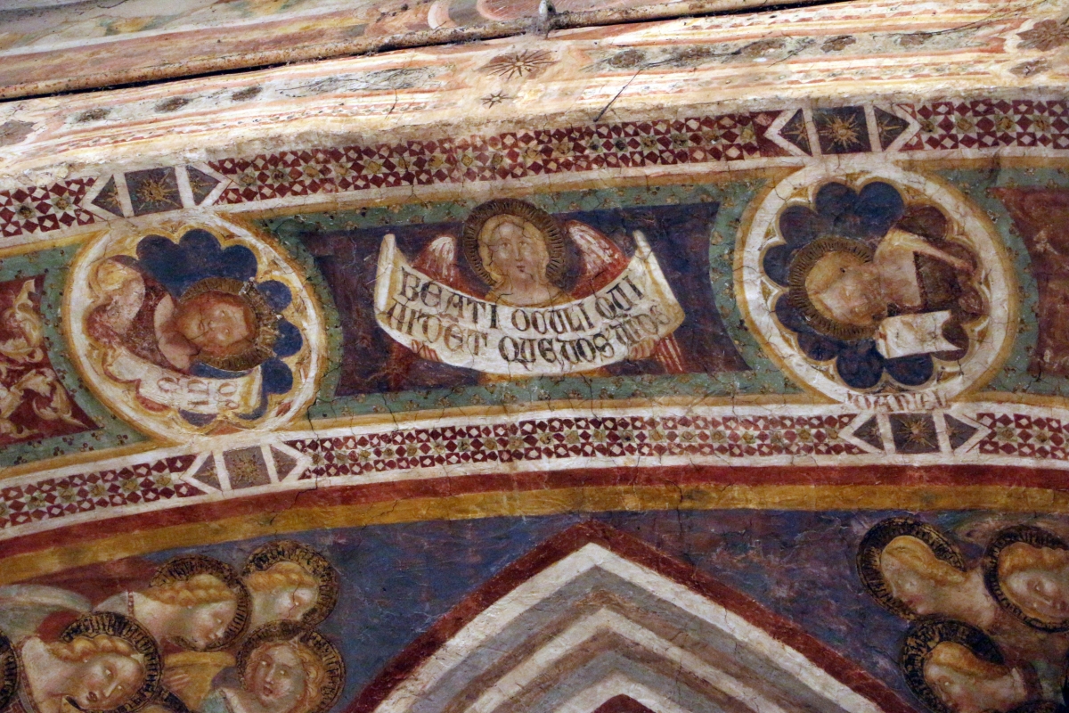 Vitale da bologna e aiuti, cristo in maestà, angeli, santi e storie di s. eustachio, 1351, 02 angelo - Sailko