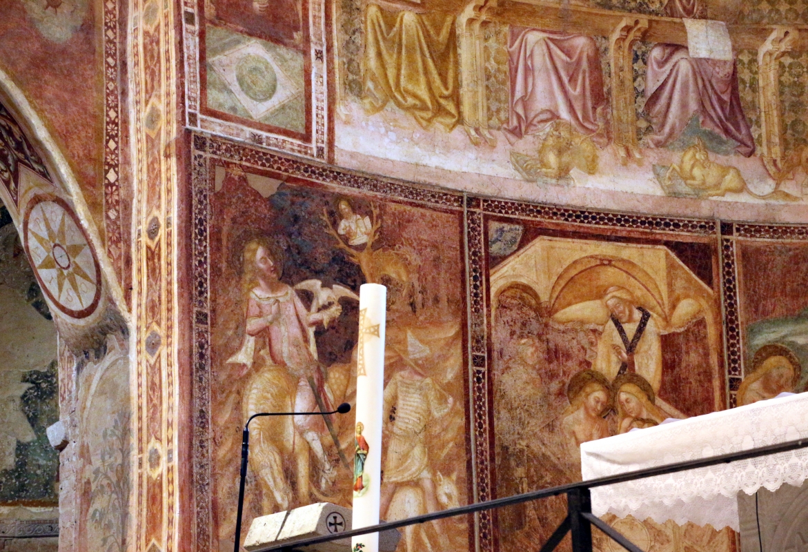 Vitale da bologna e aiuti, cristo in maestà, angeli, santi e storie di s. eustachio, 1351, 13 - Sailko
