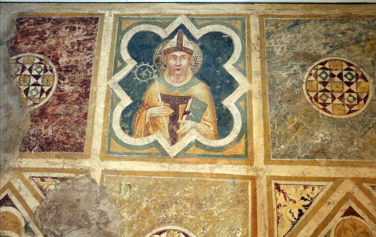 Scuola riminese, affreschi geometrici con bustini di santi, 1350-1400 ca. 02 - Sailko