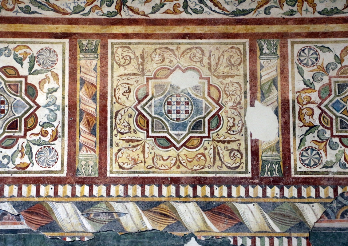 Pomposa, abbazia, refettorio, affreschi giotteschi riminesi del 1316-20, ornati 05 - Sailko