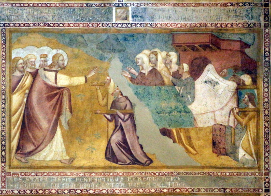 Scuola bolognese, ciclo dell'abbazia di pomposa, 1350 ca., nuovo testamento, 09 miracolo di resurrezione - Sailko