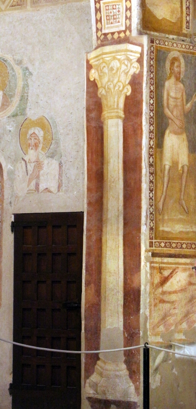 Scuola bolognese, ciclo dell'abbazia di pomposa, 1350 ca., giudizio universale, colonna dipinta - Sailko