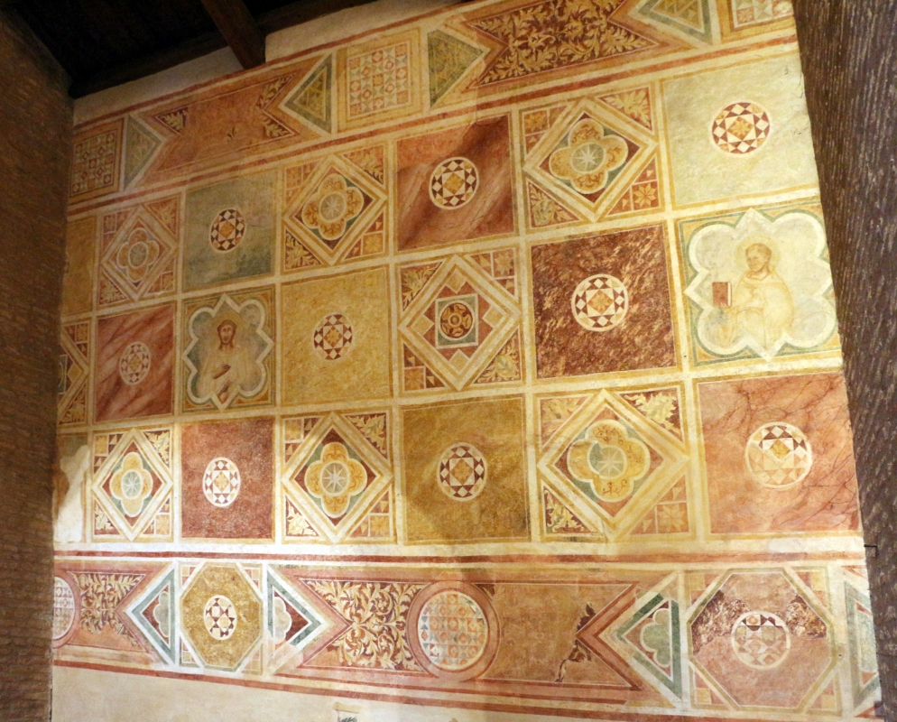 Scuola riminese, affreschi geometrici con bustini di santi, 1350-1400 ca. , 06 - Sailko