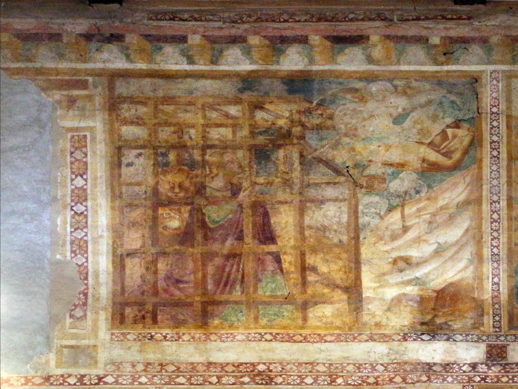 Scuola bolognese, ciclo dell'abbazia di pomposa, 1350 ca., vecchio testamento, 12 daniele tra i leoni - Sailko