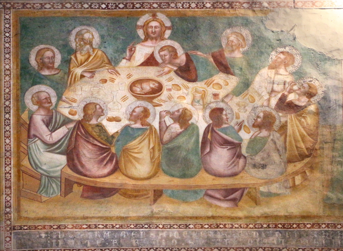 Scuola bolognese, ciclo dell'abbazia di pomposa, 1350 ca., nuovo testamento, 12 ultima cena 2 - Sailko