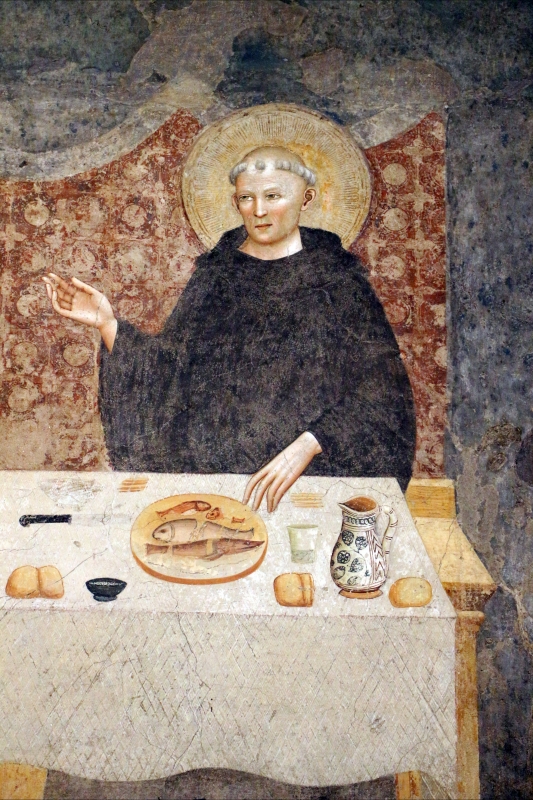 Pomposa, abbazia, refettorio, affreschi giotteschi riminesi del 1316-20, miracolo dell'abate guido strambiati 05 - Sailko