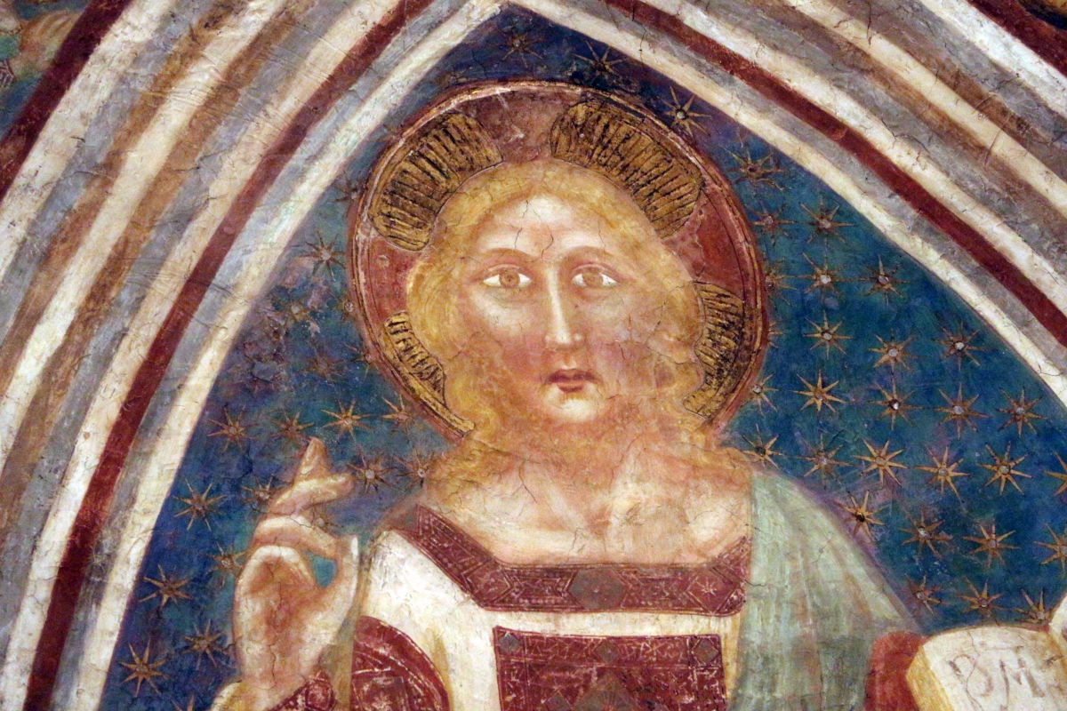 Vitale da bologna e aiuti, cristo in maestà, angeli, santi e storie di s. eustachio, 1351, 07 - Sailko