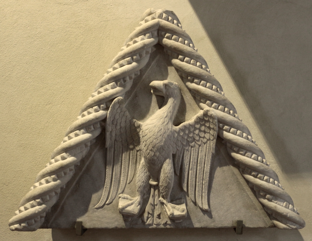 Aquila araldica con vecchio stemma di borso d'este, xv secolo - Sailko