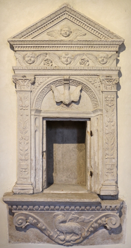 Alfonso lombardi (bottega), tabernacolo dalla certosa di ferrara, 1500-30 ca - Sailko